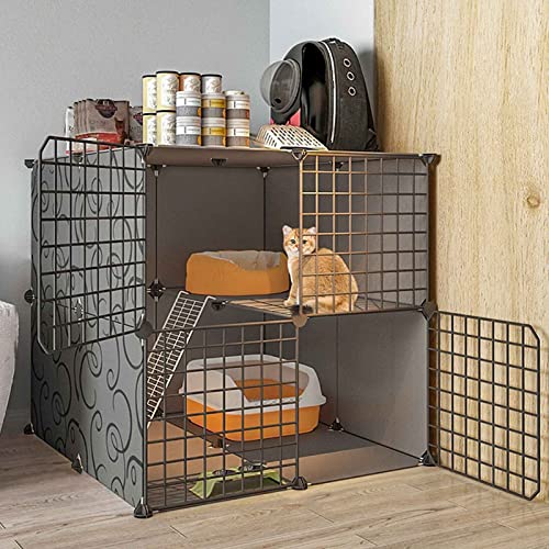 Katzenkäfige Groß Für Drinnen/Draußen, Metallkäfig Für Kleintiere, Mehrschichtig, Supergroßer Raum, Leicht Zusammenzubauende Katzenzucht, 14 Größen, Weiß/Schwarz/a/75 * 75 * 73Cm Katzenkäfige Groß Für Drinnen/Draußen, Metallkäfig Für Kleintiere, Mehrschichtig, Supergroßer Raum, Leicht Zusammenzubauende Katzenzucht, 14 Größen, Weiß/Schwarz/a/75 * 75 * 73Cm von MPFYRCOJ