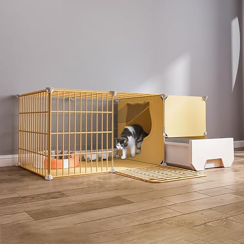 Katzenkäfige für den Innenbereich, DIY-Katzengehege, Katzenhaus, Haustier-Laufstall, Katzenzucht, Katzenzwinger, abnehmbarer Kleintierkäfig aus Metall, für kleine Haustiere, Katzen, Welpen, Katzenkäfige für den Innenbereich, DIY-Katzengehege, Katzenhaus, Haustier-Laufstall, Katzenzucht, Katzenzwinger, abnehmbarer Kleintierkäfig aus Metall, für kleine Haustiere, Katzen, Welpen, von MPFYRCOJ