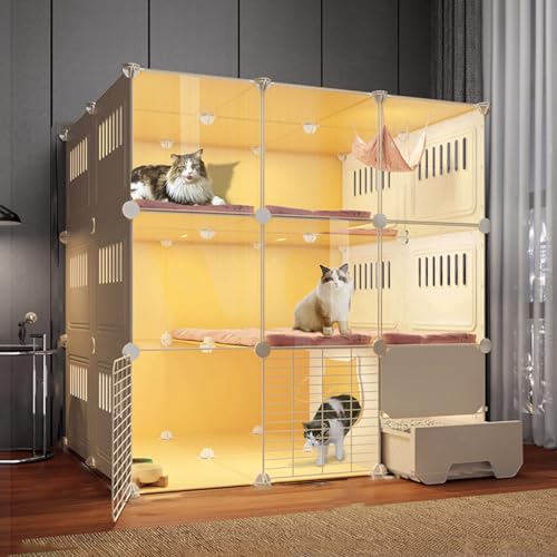 Katzenkäfige für den Innenbereich, Käfige für Kleintiere, Haustierkäfige, Katzengehege für den Außenbereich, zusammenklappbarer Haustierkäfig, Katzenkäfig für den Innenbereich mit Katzentoil Katzenkäfige für den Innenbereich, Käfige für Kleintiere, Haustierkäfige, Katzengehege für den Außenbereich, zusammenklappbarer Haustierkäfig, Katzenkäfig für den Innenbereich mit Katzentoil von MPFYRCOJ