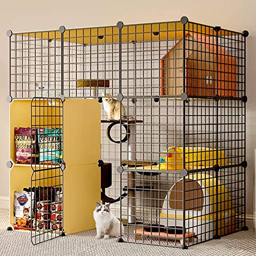 Katzenkäfige für den Innenbereich, groß, mit Dach, Katzengehege für den Innenbereich, Katzenkistenträger, super belastbar, dickerer Stahlrahmen, sicherer, Katzenzucht einfach aufzubau Katzenkäfige für den Innenbereich, groß, mit Dach, Katzengehege für den Innenbereich, Katzenkistenträger, super belastbar, dickerer Stahlrahmen, sicherer, Katzenzucht einfach aufzubau von MPFYRCOJ