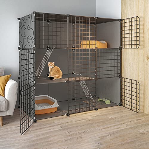 Katzenkäfige für den Innenbereich, groß, zusammenklappbarer Katzenkäfig, Haustierkäfige für Kleintiere, Kleintierkäfig aus Metall, Katzenzucht mit freiem Platz für den Innenbalkon Katzenkäfige für den Innenbereich, groß, zusammenklappbarer Katzenkäfig, Haustierkäfige für Kleintiere, Kleintierkäfig aus Metall, Katzenzucht mit freiem Platz für den Innenbalkon von MPFYRCOJ
