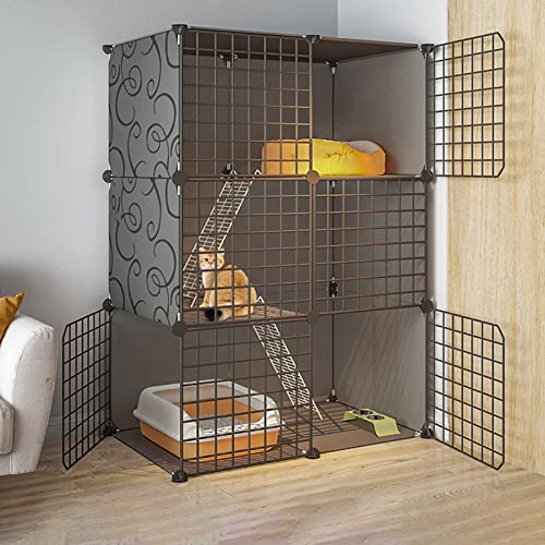 Katzenkäfige für den Innenbereich, groß, zusammenklappbarer Katzenkäfig, Haustierkäfige für Kleintiere, Kleintierkäfig aus Metall, Katzenzucht mit freiem Platz für den Innenbalkon Katzenkäfige für den Innenbereich, groß, zusammenklappbarer Katzenkäfig, Haustierkäfige für Kleintiere, Kleintierkäfig aus Metall, Katzenzucht mit freiem Platz für den Innenbalkon von MPFYRCOJ