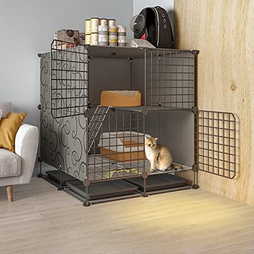 Katzenkäfige für den Innenbereich, groß, zusammenklappbarer Katzenkäfig, Haustierkäfige für Kleintiere, Kleintierkäfig aus Metall, Katzenzucht mit freiem Platz für den Innenbalkon Katzenkäfige für den Innenbereich, groß, zusammenklappbarer Katzenkäfig, Haustierkäfige für Kleintiere, Kleintierkäfig aus Metall, Katzenzucht mit freiem Platz für den Innenbalkon von MPFYRCOJ