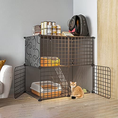 Katzenkäfige für den Innenbereich, groß, zusammenklappbarer Katzenkäfig, Haustierkäfige für Kleintiere, Kleintierkäfig aus Metall, Katzenzucht mit freiem Platz für den Innenbalkon Katzenkäfige für den Innenbereich, groß, zusammenklappbarer Katzenkäfig, Haustierkäfige für Kleintiere, Kleintierkäfig aus Metall, Katzenzucht mit freiem Platz für den Innenbalkon von MPFYRCOJ