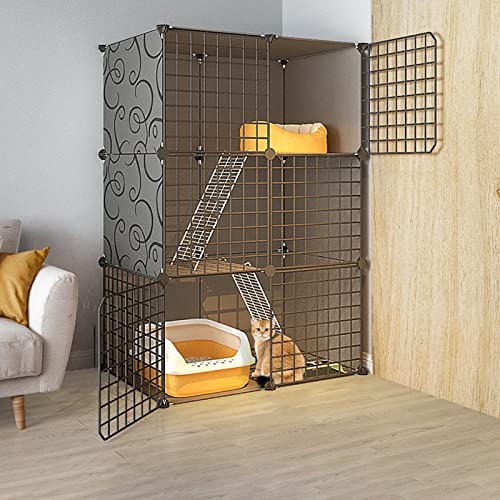 Katzenkäfige für den Innenbereich, groß, zusammenklappbarer Katzenkäfig, Haustierkäfige für Kleintiere, Kleintierkäfig aus Metall, Katzenzucht mit freiem Platz für den Innenbalkon Katzenkäfige für den Innenbereich, groß, zusammenklappbarer Katzenkäfig, Haustierkäfige für Kleintiere, Kleintierkäfig aus Metall, Katzenzucht mit freiem Platz für den Innenbalkon von MPFYRCOJ