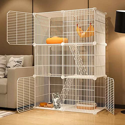 Katzenkäfige für den Innenbereich, große Haustierkiste, abnehmbar, extra großer Katzenlaufstall, Kätzchengehege aus Metall, Katzenhaus, Katzenzucht, abnehmbar, nachrüstbar, mehrere Gr Katzenkäfige für den Innenbereich, große Haustierkiste, abnehmbar, extra großer Katzenlaufstall, Kätzchengehege aus Metall, Katzenhaus, Katzenzucht, abnehmbar, nachrüstbar, mehrere Gr von MPFYRCOJ