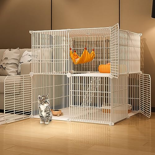 Katzenkäfige für den Innenbereich, große Katzenkiste, DIY-Laufstall für Haustiere, Katzenhaus, Kätzchengehege, abnehmbarer zusätzlicher Katzenstall, großer Übungsort, ideal für Katzen, schwa Katzenkäfige für den Innenbereich, große Katzenkiste, DIY-Laufstall für Haustiere, Katzenhaus, Kätzchengehege, abnehmbarer zusätzlicher Katzenstall, großer Übungsort, ideal für Katzen, schwa von MPFYRCOJ