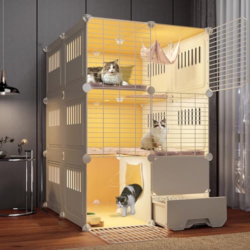 Katzenkäfigzaun für den Innenbereich, Kleintierkäfig, Haustierkäfig, Katzenzaun für den Außenbereich, Faltbarer Haustierkäfig, Katzenkäfig für den Innenbereich mit Katzentoilette, leicht zu Katzenkäfigzaun für den Innenbereich, Kleintierkäfig, Haustierkäfig, Katzenzaun für den Außenbereich, Faltbarer Haustierkäfig, Katzenkäfig für den Innenbereich mit Katzentoilette, leicht zu von MPFYRCOJ