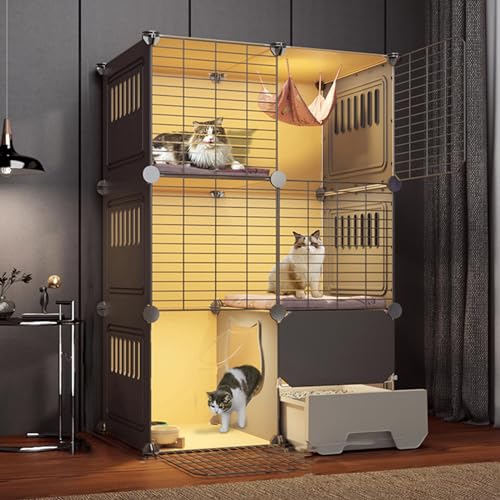 Katzenkäfigzaun für den Innenbereich, Kleintierkäfig, Haustierkäfig, Katzenzaun für den Außenbereich, Faltbarer Haustierkäfig, Katzenkäfig für den Innenbereich mit Katzentoilette, leicht zu Katzenkäfigzaun für den Innenbereich, Kleintierkäfig, Haustierkäfig, Katzenzaun für den Außenbereich, Faltbarer Haustierkäfig, Katzenkäfig für den Innenbereich mit Katzentoilette, leicht zu von MPFYRCOJ