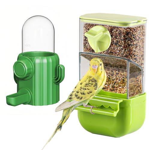 Vogelkäfig Futterspender und Wasserspender Set, Automatischer Futterspender, Sittich Zubehör, No-Mess Design von MQACPUPY