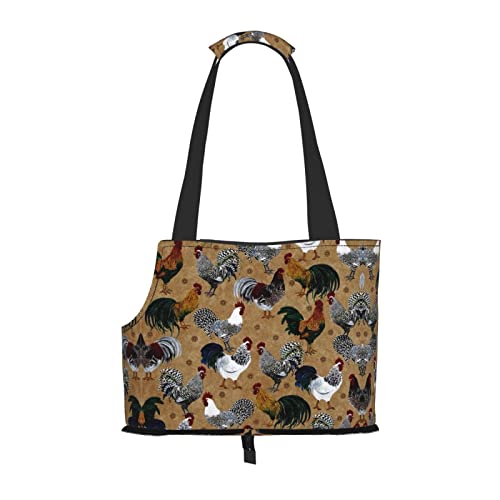 Mqgmz Hahn und Huhn Print Print Pet Travel Carrying Bag and Pocket Safe Puppy Cat - Amazing Design von MQGMZ