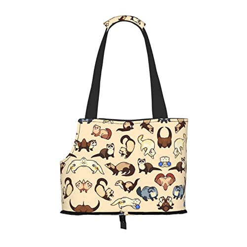 Mqgmz Hairy Frettchen-Aufdruck, Haustier-Reisetasche und Taschensafe für Welpen und Katzen – tolles Design von MQGMZ