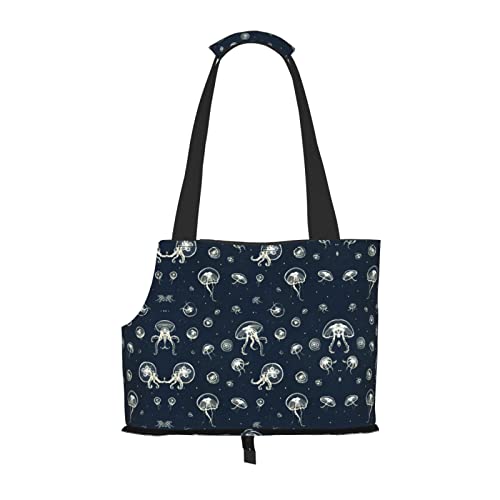 Mqgmz Haustier-Reisetasche mit Quallen-Muster und Tasche, sicher für Welpen und Katzen von MQGMZ