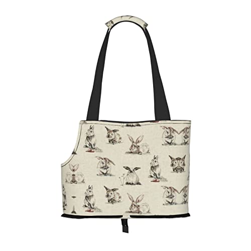 Mqgmz Haustier-Reisetasche und Tasche mit Kaninchen-Hintergrund, für Welpen, Katzen von MQGMZ