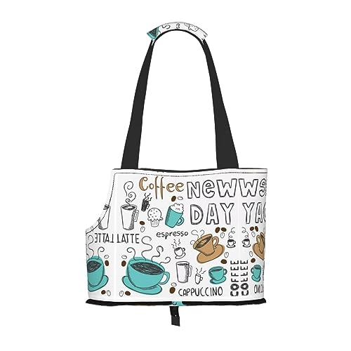 Mqgmz Haustier-Reisetasche und Taschensafe für Welpen und Katzen, mit Kaffeeaufdruck, tolles Design von MQGMZ
