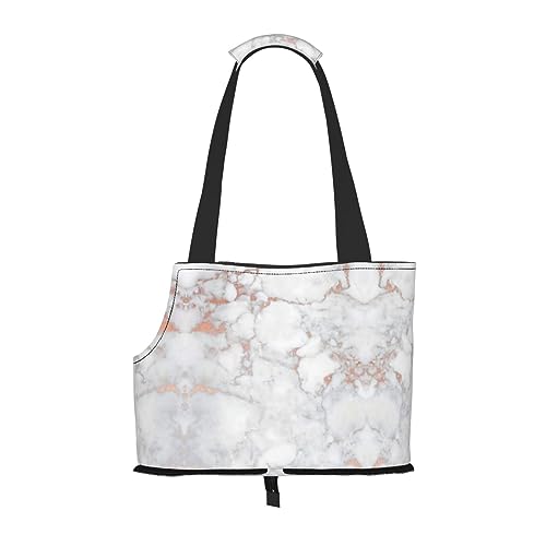 Mqgmz Haustier-Reisetasche und Taschensicher für Welpen, Katzen, weißer Marmor, Rotgold Mqgmz Haustier-Reisetasche und Taschensicher für Welpen, Katzen, weißer Marmor, Rotgold von MQGMZ