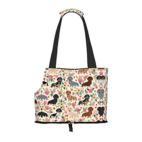 Mqgmz Hundetasche mit Blumendruck, Haustier-Reisetasche und Taschensafe für Welpen und Katzen Mqgmz Hundetasche mit Blumendruck, Haustier-Reisetasche und Taschensafe für Welpen und Katzen von MQGMZ
