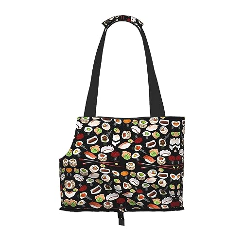 Mqgmz Japanische Sushi-Reisetasche und Tasche für Welpen, Katzen, Schwarz bedruckt Mqgmz Japanische Sushi-Reisetasche und Tasche für Welpen, Katzen, Schwarz bedruckt von MQGMZ