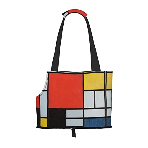 Mqgmz Komposition in Rot Gelb Blau und Schwarz Print Haustier Reisetasche und Tasche Safe Welpen Katze - Erstaunliches Design von MQGMZ