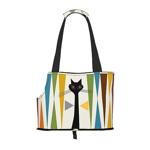 Mqgmz Mid-Century Modern Art Katzen-Druck Haustier Reisetasche und Tasche Safe Welpen Katze - Erstaunliches Design von MQGMZ