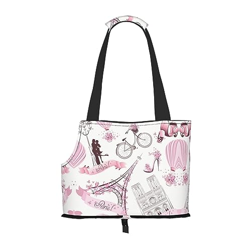 Mqgmz Romantischer Paris Schmetterling Print Haustier Reisetasche und Tasche Safe Welpen Katze – Tolles Design von MQGMZ