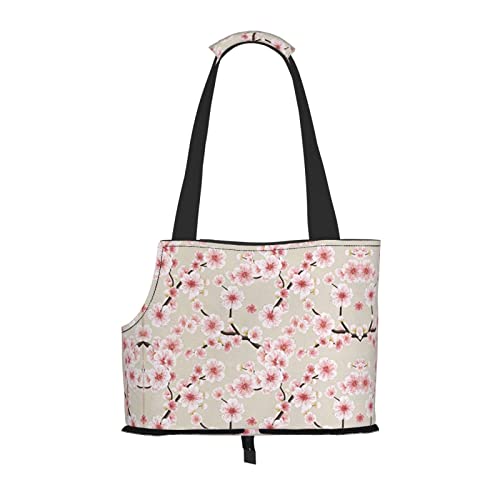 Mqgmz Tragetasche für Haustiere, Kirschblütenmuster, mit Tasche, Pink von MQGMZ
