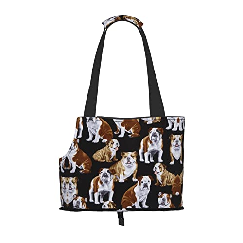 Mqgmz Tragetasche für Haustiere, Motiv: Englische Bulldoggen, mit Taschensicherung für Welpen und Katzen Mqgmz Tragetasche für Haustiere, Motiv: Englische Bulldoggen, mit Taschensicherung für Welpen und Katzen von MQGMZ