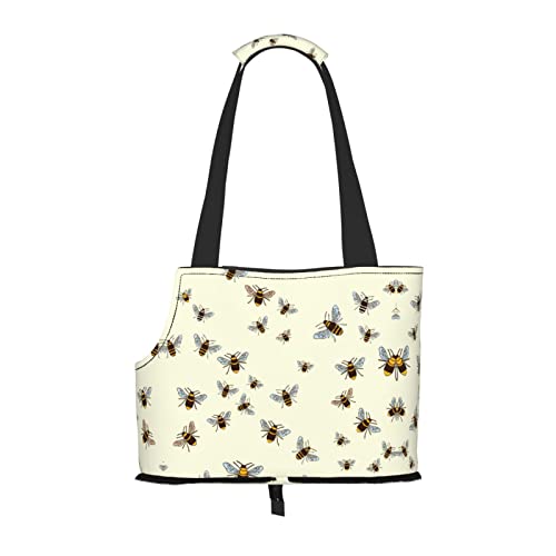 Mqgmz Tragetasche für Haustiere, Motiv: Honigbienen-Motiv, mit Taschensafe für Welpen und Katzen – tolles Design von MQGMZ