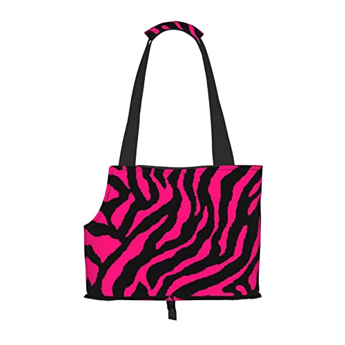 Mqgmz Tragetasche für Haustiere, Zebra-Tiger, Leopardenmuster, Pink von MQGMZ