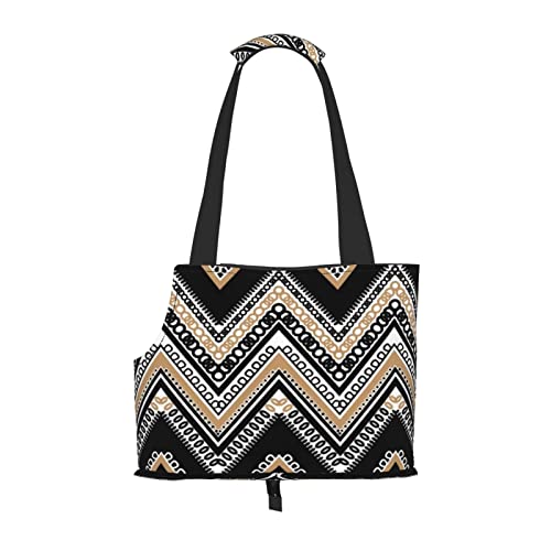 Mqgmz Tragetasche für Haustiere, Zickzack-Druck, mit Tasche, Schwarz / Weiß / Hellbraun Mqgmz Tragetasche für Haustiere, Zickzack-Druck, mit Tasche, Schwarz / Weiß / Hellbraun von MQGMZ