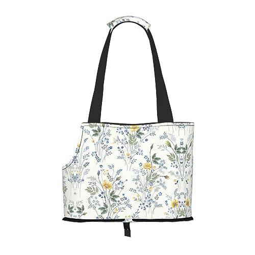 Mqgmz Tragetasche und Tasche für Welpen, Katzen, Blumenmuster, Rosenmuster, Blau Mqgmz Tragetasche und Tasche für Welpen, Katzen, Blumenmuster, Rosenmuster, Blau von MQGMZ