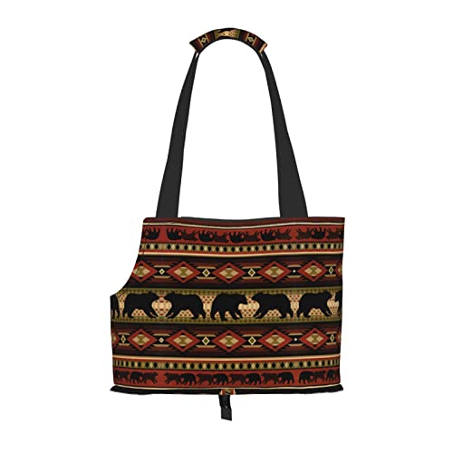 Mqgmz Transporttasche für Haustiere, Bärenaufdruck, mit Taschensafe für Welpen und Katzen von MQGMZ