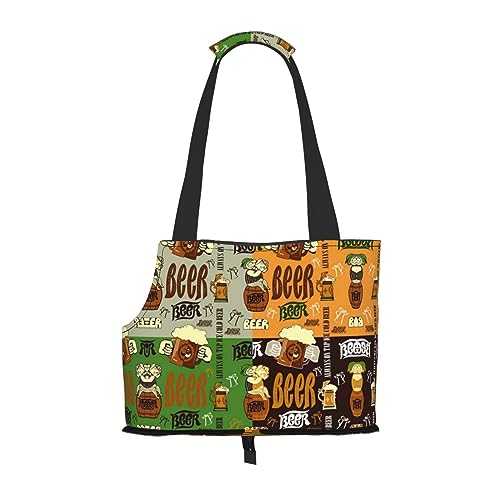 Mqgmz Transporttasche für Haustiere, Bieraufdruck, mit Taschensafe für Welpen und Katzen – tolles Design von MQGMZ