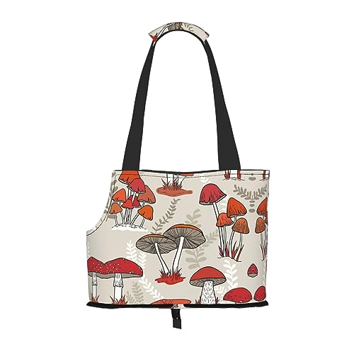 Mqgmz Transporttasche für Haustiere, Motiv: rote Pilze und Tasche, für Welpen, Katzen von MQGMZ