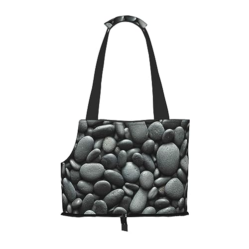 Mqgmz Transporttasche für Haustiere, Motiv: viele schwarze Kieselsteine, von MQGMZ