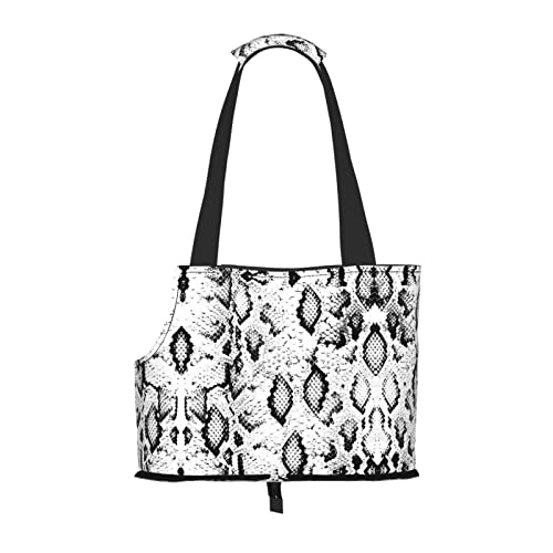Mqgmz Transporttasche für Haustiere, Schlangenhaut, Schwarz / Weiß, mit Tasche, für Welpen, Katzen von MQGMZ