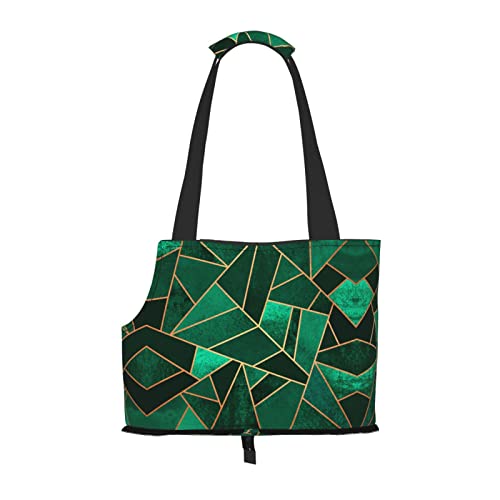 Mqgmz Transporttasche für Haustiere, geometrisches Muster, Schwarz und Gold, mit Tasche, für Welpen und Katzen, von MQGMZ