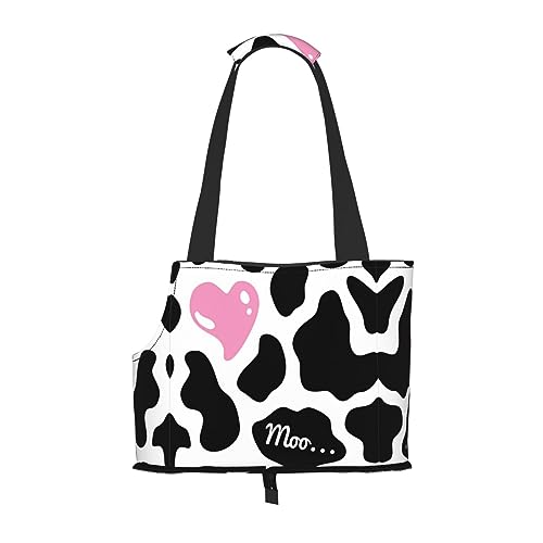 Mqgmz Transporttasche für Haustiere, mit Kuh-Motiv, Schwarz / Weiß von MQGMZ