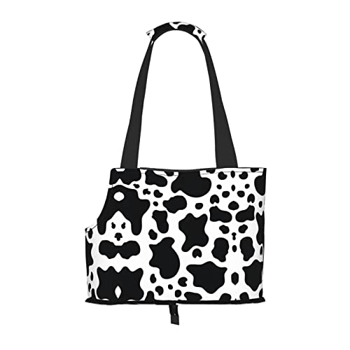 Mqgmz Transporttasche für Haustiere, mit Kuhmotiv, Schwarz / Weiß von MQGMZ