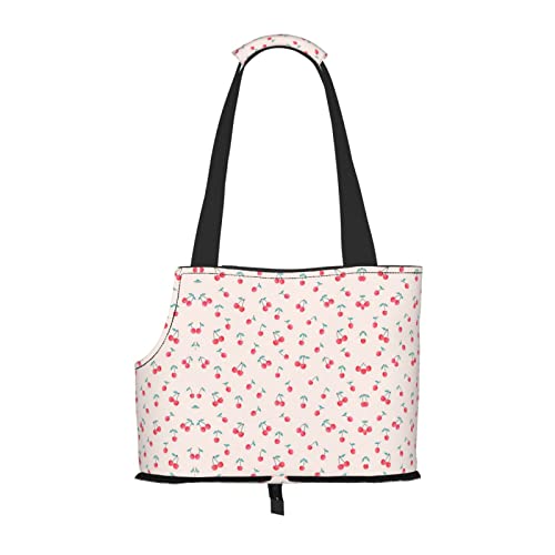 Mqgmz Transporttasche für Haustiere, mit süßem Kirschmuster, mit Tasche, für Welpen und Katzen, von MQGMZ