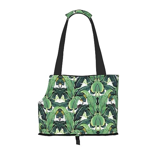 Mqgmz Transporttasche für Haustiere, tropische Bananenpalmenblätter, für Welpen, Katzen von MQGMZ