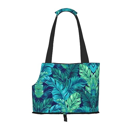 Mqgmz Transporttasche für Haustiere, tropische Palmenblätter, mit Tasche für Welpen, Katzen von MQGMZ