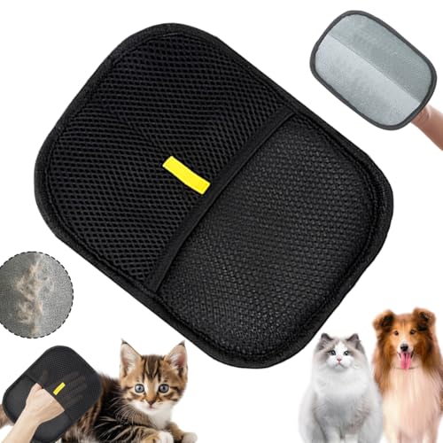 Fell Magnet Handschuh, Pefellhandschuhe Katze, Tierhaarentferner Handschuh, Handschuh Katzenhaare, Pet Handschuh, Hair Remover Glove für Hunde und Katzen (Schwarz_1) von MQIAN