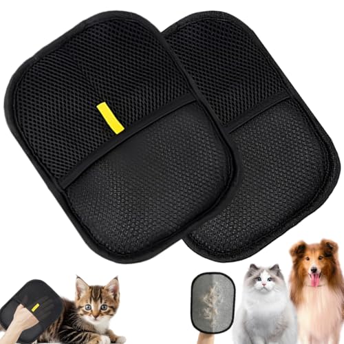 Fell Magnet Handschuh, Pefellhandschuhe Katze, Tierhaarentferner Handschuh, Handschuh Katzenhaare, Pet Handschuh, Hair Remover Glove für Hunde und Katzen (Schwarz_2) von MQIAN