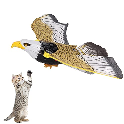 Electric Sound Vogel Katzenspielzeug,Realistischer Fliegender Adler Interaktives Kätzchenspielzeug für Hauskatzen Haustiere,Batteriebetriebene Lustiger Teaser und Übungsgerät für Katzen Kätzchen von MQLAE