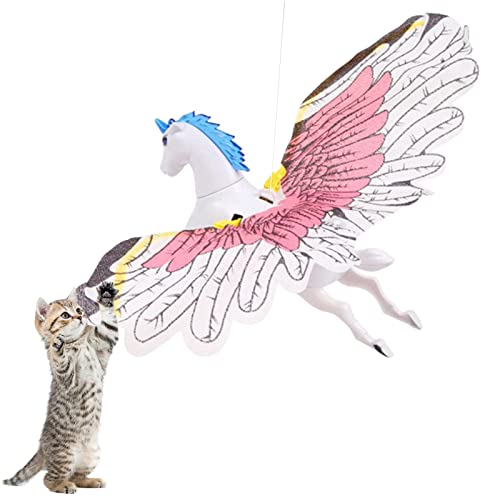 Electric Sound Vogel Katzenspielzeug,Realistischer Fliegender Pegasus Interaktives Kätzchenspielzeug für Hauskatzen Haustiere,Batteriebetriebene Lustiger Teaser und Übungsgerät für Katzen Kätzchen von MQLAE