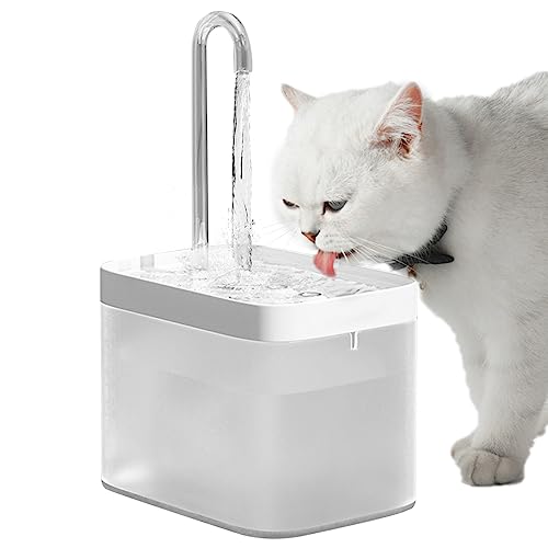 Katzen Wasserbrunnen, 1.5L Automatischer Haustier Wasserbrunnen, USB Katze Wassernapf Trinkbrunnen, Super Leiser Katzenbrunnen mit Filter, Große Kapazität Automatischer Zirkulierender Haustier von MQLAE