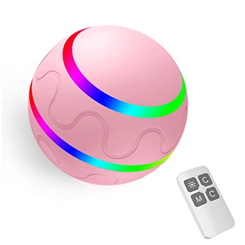 MQLAE Intelligenter wasserdichter interaktiver Hundespielzeug-Ball, intelligenter rotierender Hüpfball mit LED-Lichtern, für alle Arten von Hunden und Katzen, automatischer intelligenter Lenkrollball von MQLAE