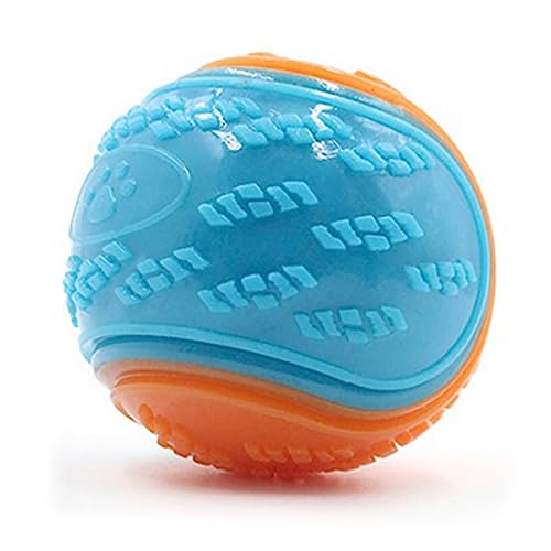 MQLAE Ultra Ball Hundespielzeug, 6.5cm Quietschender Hundeballs, Hundespielzeug Zähneputzen Welpe Kauspielzeug Haustier Training Ball Hund Interaktive Hund Ball (Orange+Blau) von MQLAE