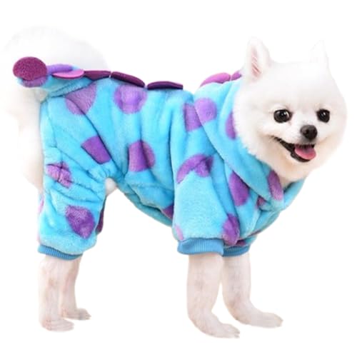 MQQYLBHDS Dinosaurier-Hunde-Weihnachts-/Halloween-Kostüm, Dino-Kapuzenpullover für kleine Hunde, kaltes Wetter, Katzen-Outfit, Hunde-Pyjama, Winterkleidung für kleine Welpen, Blau, Größe S MQQYLBHDS Dinosaurier-Hunde-Weihnachts-/Halloween-Kostüm, Dino-Kapuzenpullover für kleine Hunde, kaltes Wetter, Katzen-Outfit, Hunde-Pyjama, Winterkleidung für kleine Welpen, Blau, Größe S von MQQYLBHDS